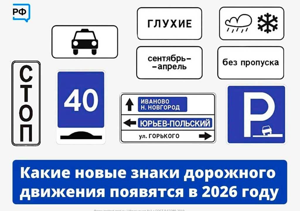 С 2026 года в России появятся новые дорожные знаки и изменятся правила парковки